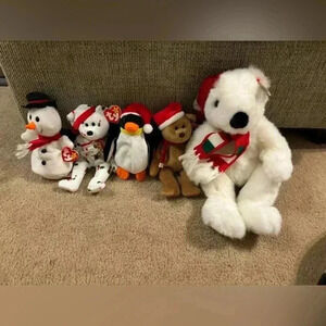 Christmas Beanie Babies Lot Of 5